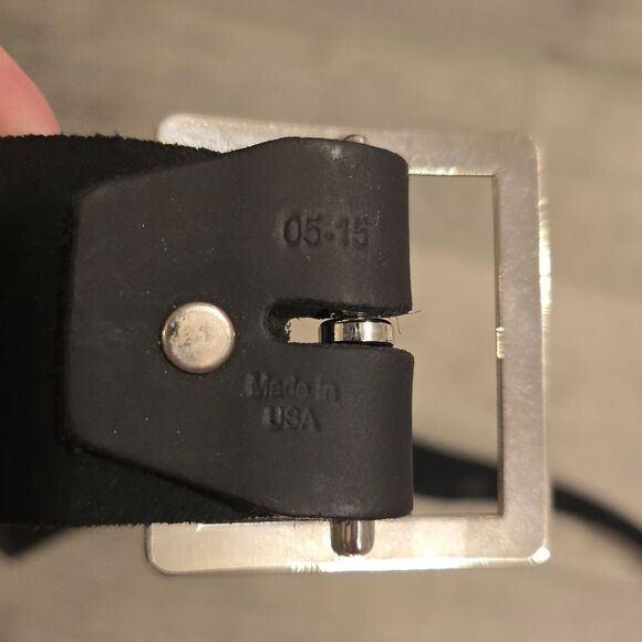 Saddle Black Genuine Leather Adjustable Snap Belt size 34-50 - Picture 6 of 8